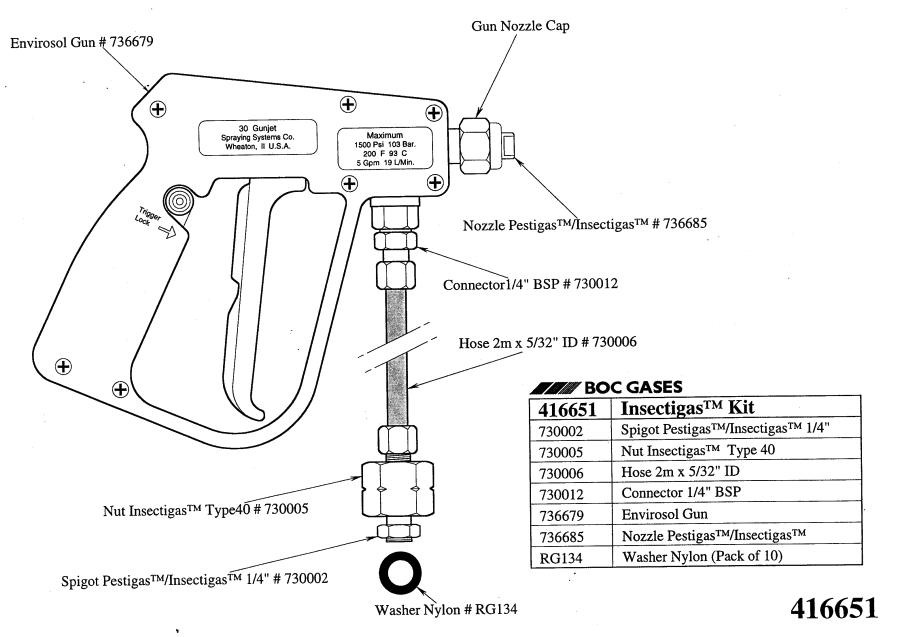 BOC Insectigas Gun Kit